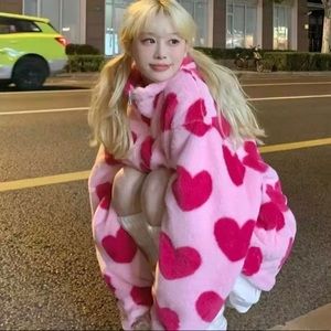 Pink heart fleece jacket